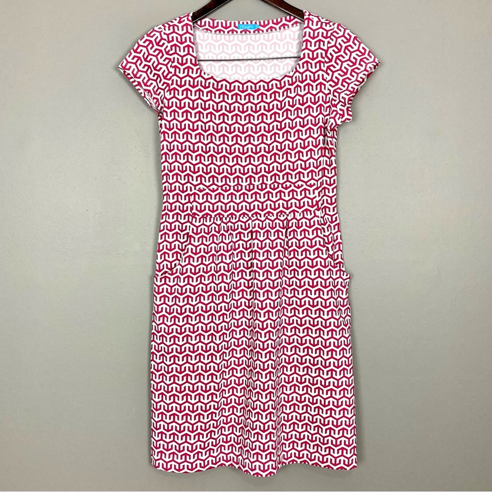 J. McLaughlin Catalina Knit Dress Women’s Size S Short Sleeve Sheath Pockets